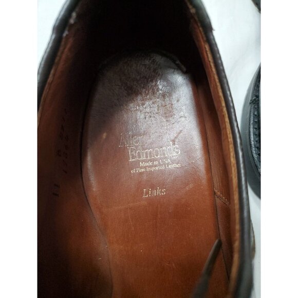 Allen Edmonds 'Links' Golf Shoes Men's Black / Brown Leather Saddle Size 11 B - Picture 7 of 16